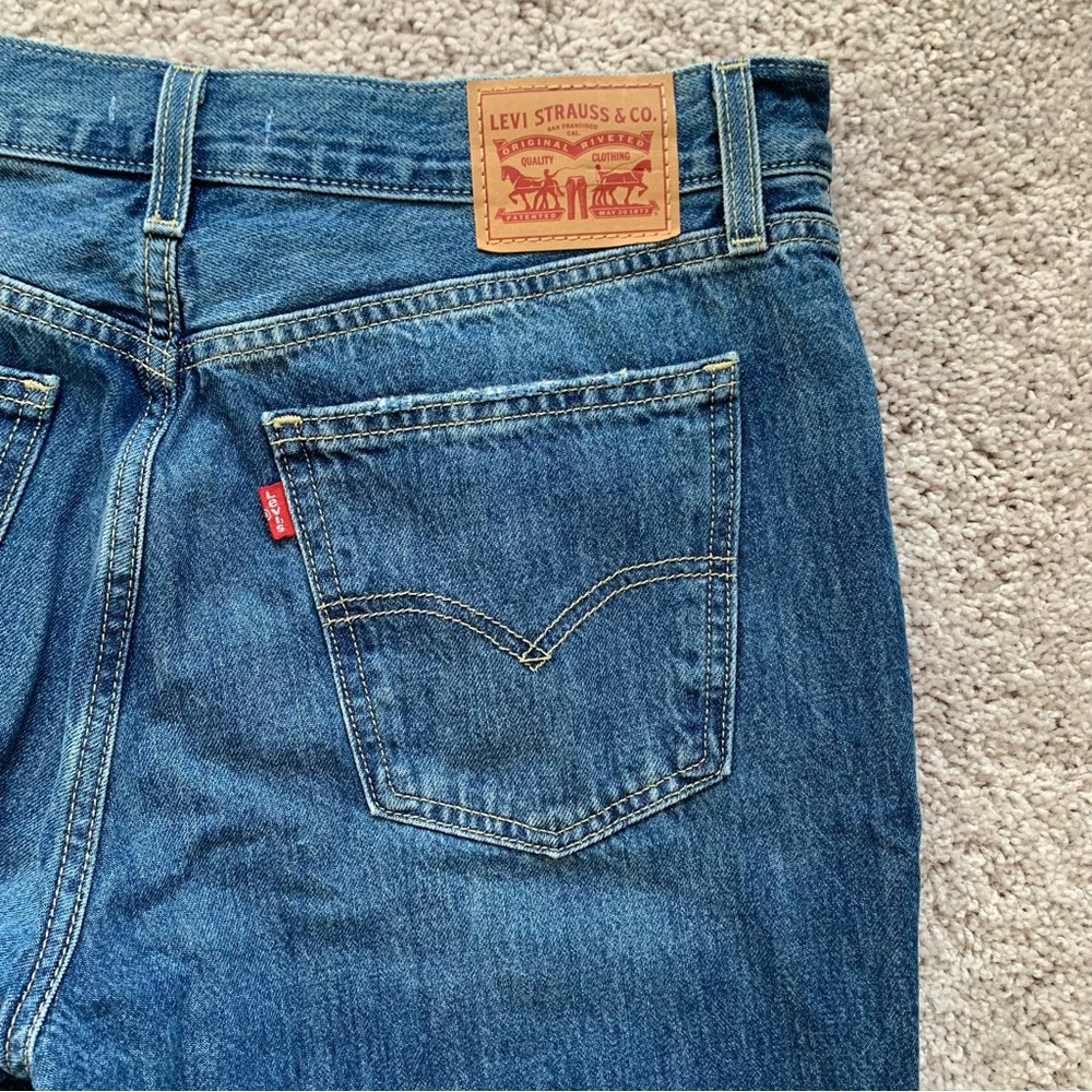 Levi’s Low Pro Straight Ripped Knee Rigid Denim Jean Breathe Out Blue 30 - Picture 14 of 16